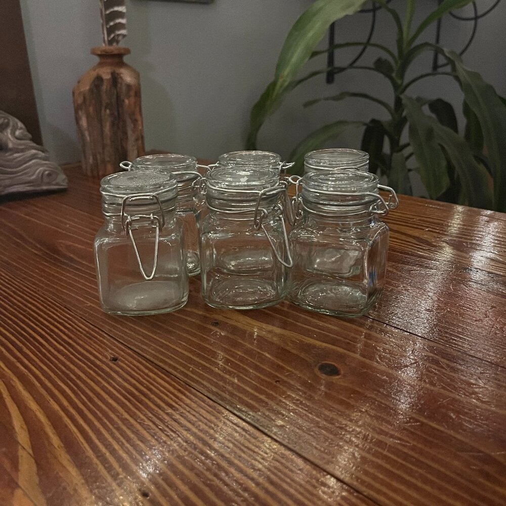 Glass Spice Jars - Pack of 6
